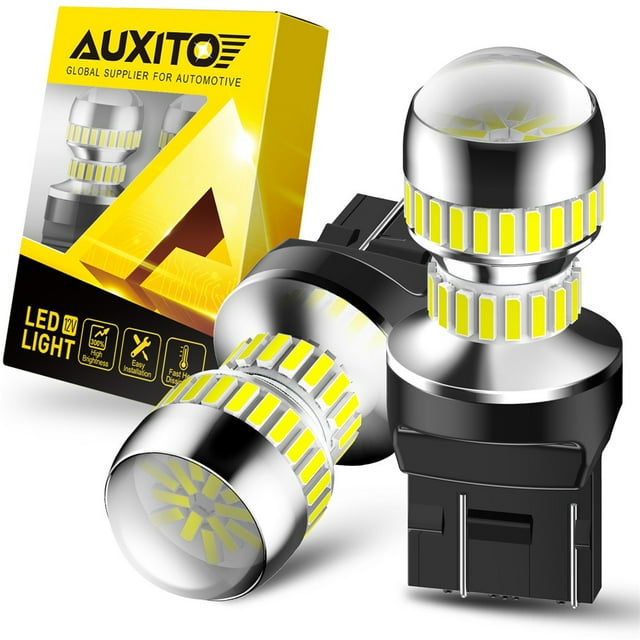 AUXITO 2600 Lumens 7440 7443 LED Bulbs T20 7441 7444 LED Light Bulb for Backup Reverse Light Tail Brake Blinker Lights, 6000K Xenon White