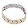 thumbnail image 3 of Pulsera de terapia magnética para hombres y mujeres, pulsera de imán de aleación de zinc para aliviar el dolor a la moda (plata y oro), 3 of 9