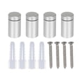 thumbnail image 1 of 4 Pcs 0.51" x 0.8" Tornillos de soporte de aleación de aluminio Kit de hardware de montaje en pared con 4 tornillos para colgar letreros de acrílico y vidrio, plata, 1 of 6