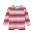 thumbnail image 4 of Kids Mid Length Sleeve Tshirt Plus Size Summer Blouse Striped Print Tee Shirt Lightweight Tshirt Shirts Teen Girl Clearance Clothes, 4 of 5