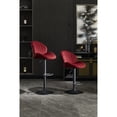 thumbnail image 2 of Set of 2 Red Bar Stools | Ideal for Kitchen and Pub Use, Rotatable | Simple and Elegant Design with Custom - Made Fabric | Meets Comfort and Aesthetic in Venues, 2 of 7