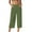 Green, variant on Mgmyaa Capri Pants for Women Wide-Leg Cropped Pants Button Waist Full Panel Capris Trousers