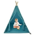 thumbnail image 3 of Wildnix 4-Person Kids Teepee Tent with Star Light, Soft Mat, Window Design, Adjustable Height, Ideal for Indoor Play and Creativity, 3 of 6