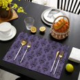 thumbnail image 3 of Purple Gothic Bat Pattern Summer Placemats Table Placemats Set Of 6-Linen Kitchen Washable Placemats Table Mats 11.8"x17.7" Non-Slip Heat Resistant, 3 of 5
