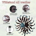 thumbnail image 4 of Hourpark 84 Inch Blue Bronze Metal 3D Kinetic Double-Side Design Garden Decor Wind Spinner, 4 of 14