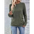 thumbnail image 5 of Womens Long Sleeve Shirts Tops Button Casual Blouses Pullover Tunic Winter Fashion Clothes Olive Color L, 5 of 9