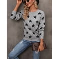 thumbnail image 3 of Sweaters for Women Star Pullover Sweater Tops Crew Neck Long Sleeve Casual Winter Sweaters Alsol Lamesa, 3 of 6