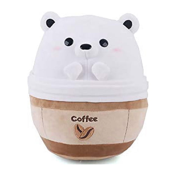 Avocatt Polar Bear Coffee Plushie - 10 Inches Stuffed Bear Ice Frappuccino Plush Stuffed Animal - Hug and Cuddle with Soft Fabric and Stuffing