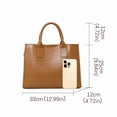 thumbnail image 6 of Genuine Leather Cowhide Tote Bag, Women's Smooth Leather Shoulder Crossbody Purse, 6 of 8