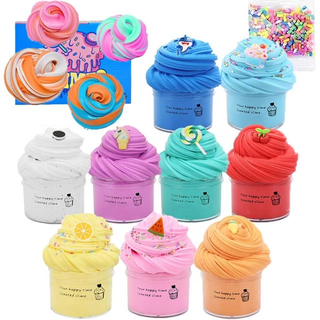 Super Clay Slime DIY Soft & Squishy Clay Scented Slime Sensory Clays, Butter Slimes Kit Non Sticky Stretchy Fluffy Party Favors Gift Set Stress Relief Toy Birthday for Girls and Boys(50ml)
