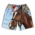 thumbnail image 3 of Uemuo Christmas Horse Pattern Men's Swim Trunks Hawaiian Beach Bathing Suit Swimsuits Beach Quick-Dry Shorts with Pockets-Medium, 3 of 9