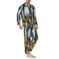 thumbnail image 2 of Rocae Running horses for Men's Pajamas Set Mens Pjs Sets Long Sleeve Button Down Sleepwear-Medium, 2 of 7