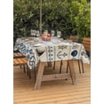 thumbnail image 3 of Outdoor Tablecloths with Umbrella Hole & Zipper, Vintage Coastal 54x80 Inch Tablecloth Rectangle, Beach Nautical Seahorse Shell Anchor Waterproof Table Cloth, Patio/Pool/Picnic Table Covers, 3 of 8
