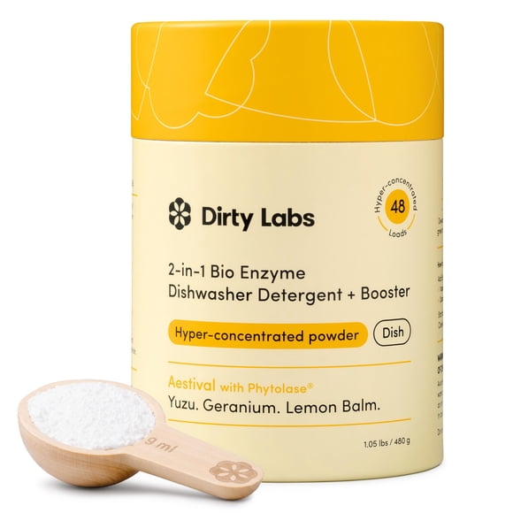 Dirty Labs / Détergent et Rehausseur pour Lave-Vaisselle / Parfum Estival / 48 Brassées (1 lb) / Ultra Propre, Sans Taches, Lavage Rapide Optimisé / Hyper Con