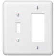 thumbnail image 1 of 1 Gang Toggle & Rocker-GFCI Devon Steel Wallplate - White, 1 of 1