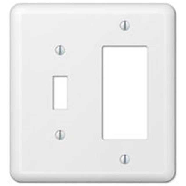 1 Gang Toggle & Rocker-GFCI Devon Steel Wallplate - White