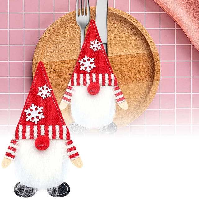 Event & Party Tableware Holders with Santa Snowman Design for Dinner and Silverware Covers