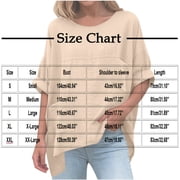 VEKDONE Womens 3/4 Sleeve Cotton Tops Solid Color Loose Fit Gauze Shirts with Pockets Casual Crewneck Lightweight Tops Fashion Tunic Blouses for Daily Red XXL
