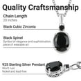 thumbnail image 5 of Black Spinel Necklace for Women 925 Sterling Silver Cubic Zirconia Jewelry Stainless Steel Size - 20" Ct 3 Engagement Anniversary Wedding - Unique Cute Christmas Gifts for Women, 5 of 11
