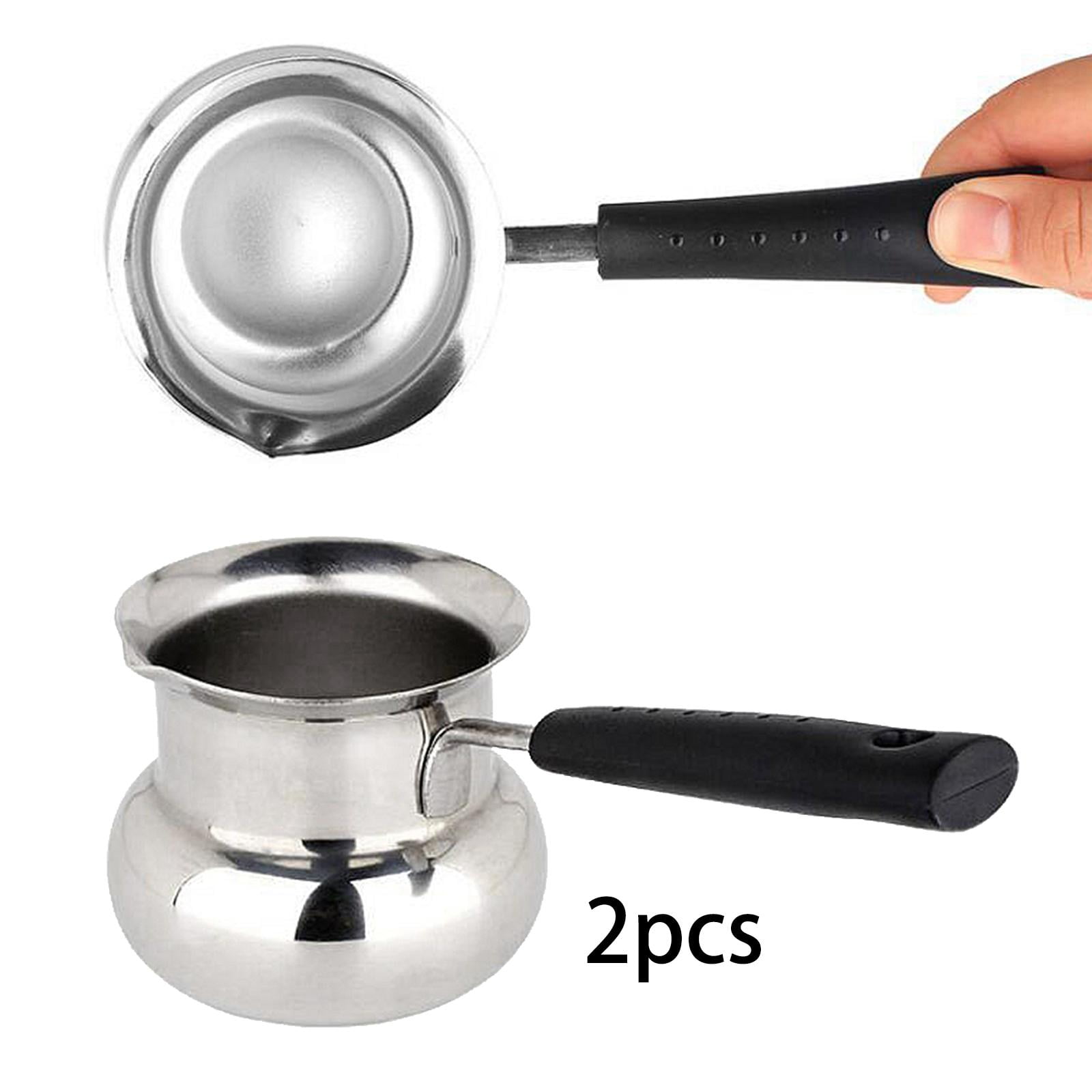 Fiocias Long Handle Wax Melting Pot DIY Candle Soap Melts Pot Metal Coffee Pitcher Latte 9ml