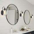 thumbnail image 6 of Kira Home Rayne 10" Farmhouse Wall Sconce, Black Gooseneck Wall Light with Tapered Seeded Glass Shade, Black, 6 of 7