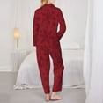 thumbnail image 5 of Bingfone Womens Pajama Sets Christmas Red Snowflakes Print,Long Sleeve Loungewear Pajamas Set-X-Large, 5 of 9