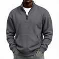 thumbnail image 4 of Mens Quarter Zip Pullover Long Sleeve Fall Sweatshirt with Kangaroo Pocket Sporty Hiking Outdoor Tops, 4 of 9