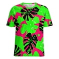 thumbnail image 5 of Animal Print Patterns Womens Tops Women's Fashion Casual Short Sleeve Flower Print Round Neck Pullover Top Blouse, 5 of 6