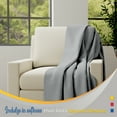 thumbnail image 3 of Color Sense 100% Cotton Waffle Weave Throw Blanket- Lightweight, Soft and Warm for Couch, Sofa and Bed- Full/Queen (90"X90") Light Gray, 3 of 7