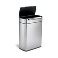 thumbnail image 3 of Simplehuman 48 Liter / 12.7 Gallon Touch-Bar Kitchen Dual Compartment Trash Can Recycler, Brushed Stainless Steel, 3 of 5