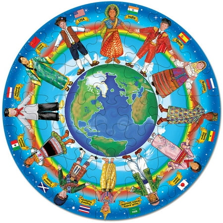 - Melissa & Doug Children of the World Jumbo Jigsaw Floor Puzzle (48 pcs, 32 inches diameter)