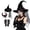 3PCS, variant on Fortwear Halloween Witch Accessory Set, Gothic Witch Hat Kit for Adult Cosplay Masquerade Party, 3 Styles