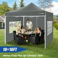 thumbnail image 6 of SANOPY 10x10 Heavy Duty Pop Up Canopy Tent with 4 Sidewalls, Commercial Instant Waterproof Canopy Tent, UV 50+ with Silver Coated, Upgraded Thickened Hexagonal Legs, Gray, 6 of 8