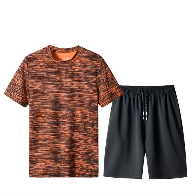 wofedyo Sweatshirts for Men, Men's Summer Leisure Fashion Camouflage  Printing Short Sleeve Shorts Sports Sets Mens Sweatshirt Mens Pajamas Set  Orange