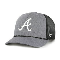 Men's '47 Charcoal Atlanta Braves Carbon Rope Trucker Adjustable Hat