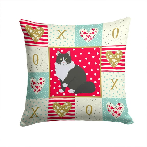 Siberian Forest Cat Love Fabric Decorative Pillow