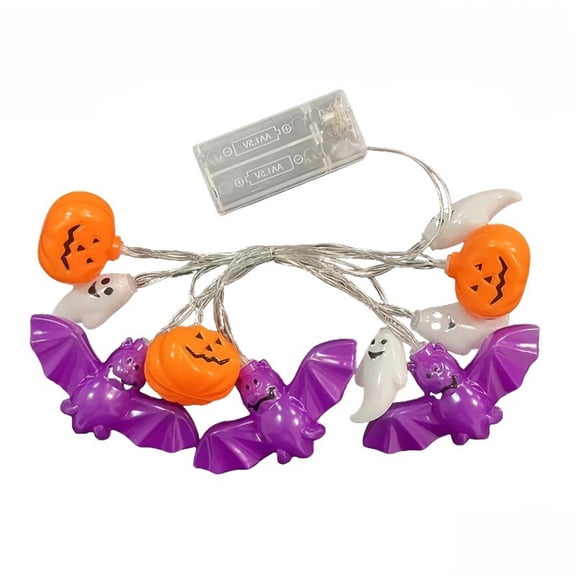 Halloween Decoration 118 Inch Led String Lights with Ghost Pumpkin Bat Motifs, Spooky Indoor Outdoor Fairy Lights for Party, Patio, Porch, Garden, Mantel, Window, Door Frame, Festival Ambiance