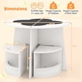 thumbnail image 3 of Gymax Ensemble de Table et Chaises pour Enfants 5 Pcs avec Tableau Noir Inscriptible et Tabourets de Rangement pour Lecture Blanc, 3 of 10