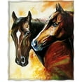 thumbnail image 2 of Horse Vintage Red Blanket Smooth Soft Print Throw Blanket for Sofa Chair Bed Office Travelling Camping Women Gift 50"x60", 2 of 6