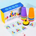 thumbnail image 2 of Kids' Educational Stacking Cups Game Set - Sturdy PP Material, Dual Player Competition, Cognitive Skill Development, Portable Design for Ages 4-6 - Interactive Tabletop Speed Stacking Toy (LL Single, 2 of 6