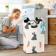 thumbnail image 5 of Yayeee Freestanding Laundry Hamper with Handle Collapsible Large Storage Basket for Clothes, Bunnies and Carrots, 5 of 7