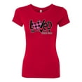 thumbnail image 2 of Wild Bobby, Loved John 3:16 Inspirational/Christian Women Slim Fit Junior Tee, Red, X-Large, 2 of 6