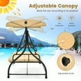 thumbnail image 6 of Costway Converting Outdoor Swing Canopy Hammock 3 Seats Patio Deck Furniture beige, 6 of 10