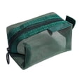 thumbnail image 2 of Bolsa de almacenaje pequeña transparente de malla para cosméticos, joyería, papelería y artículos de viaje, ligera, portátil, de doble capa, color verde., 2 of 6