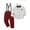 Red-C, variant on CARETOO Toddler Boy Suits Outfit 1-6T Toddler Baby Boy Formal Dress Shirt Suspender Pants Bowtie 3PCS Baptism Church Clothes