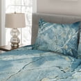 thumbnail image 2 of Ambesonne Marble Print Quilted Coverlet 3 Pcs, Granite Stone, King Size, Pale Blue Grey, 2 of 4