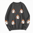 thumbnail image 3 of Towmus Halloween Sweatshirts for Women Ghost Printed Long-Sleeved Casual Crew-Neck Pullover Tops, 3 of 4