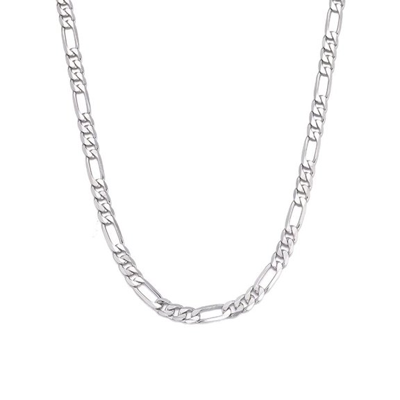 Versatile 4mm Figaro Link Necklace For Men Available In 16 18 20 22 24 Inch Sizes Perfect Everyday Jewelry Gift For Him
