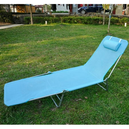 Lightweight Outdoor Patio Folding Chaise Lounge Chair - Light Blue