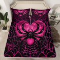 thumbnail image 2 of Feelyou Black Pink Spider Full Size Sheets, Romantic Love Heart Bed Sheets, Dreamy Couple Anniversary Sheet Sets, Microfiber Bedroom Decor, 4 Pieces, 2 of 7